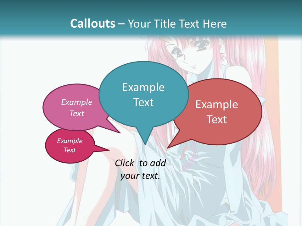 A Girl With Pink Hair Is Sitting On The Floor PowerPoint Template