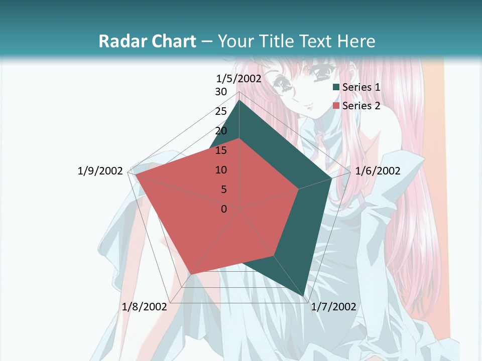 A Girl With Pink Hair Is Sitting On The Floor PowerPoint Template