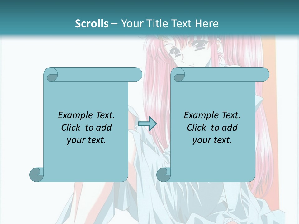 A Girl With Pink Hair Is Sitting On The Floor PowerPoint Template