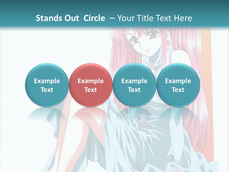 A Girl With Pink Hair Is Sitting On The Floor PowerPoint Template