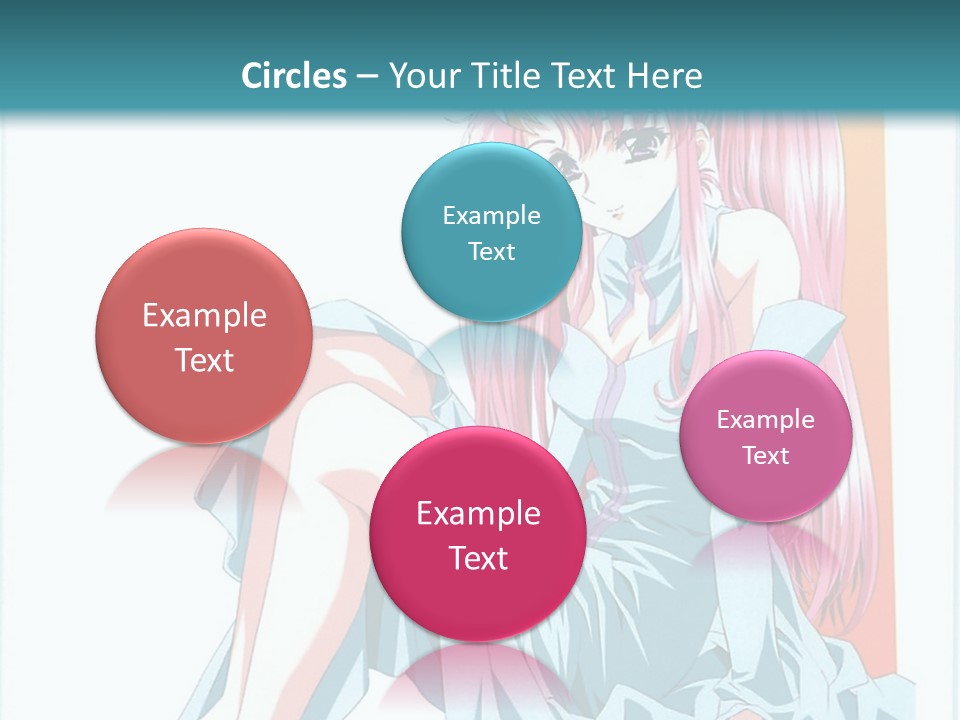 A Girl With Pink Hair Is Sitting On The Floor PowerPoint Template