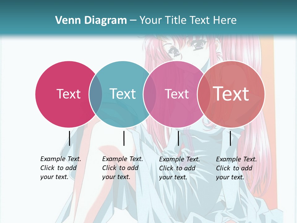 A Girl With Pink Hair Is Sitting On The Floor PowerPoint Template