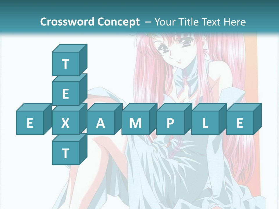 A Girl With Pink Hair Is Sitting On The Floor PowerPoint Template