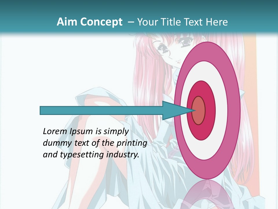 A Girl With Pink Hair Is Sitting On The Floor PowerPoint Template