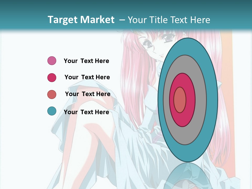 A Girl With Pink Hair Is Sitting On The Floor PowerPoint Template