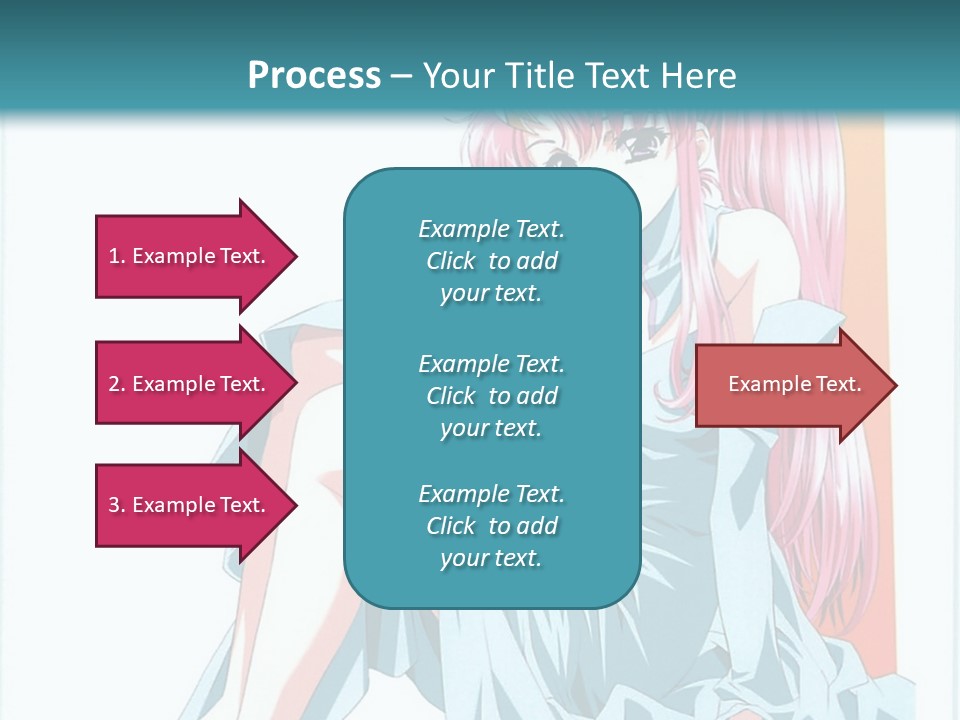 A Girl With Pink Hair Is Sitting On The Floor PowerPoint Template