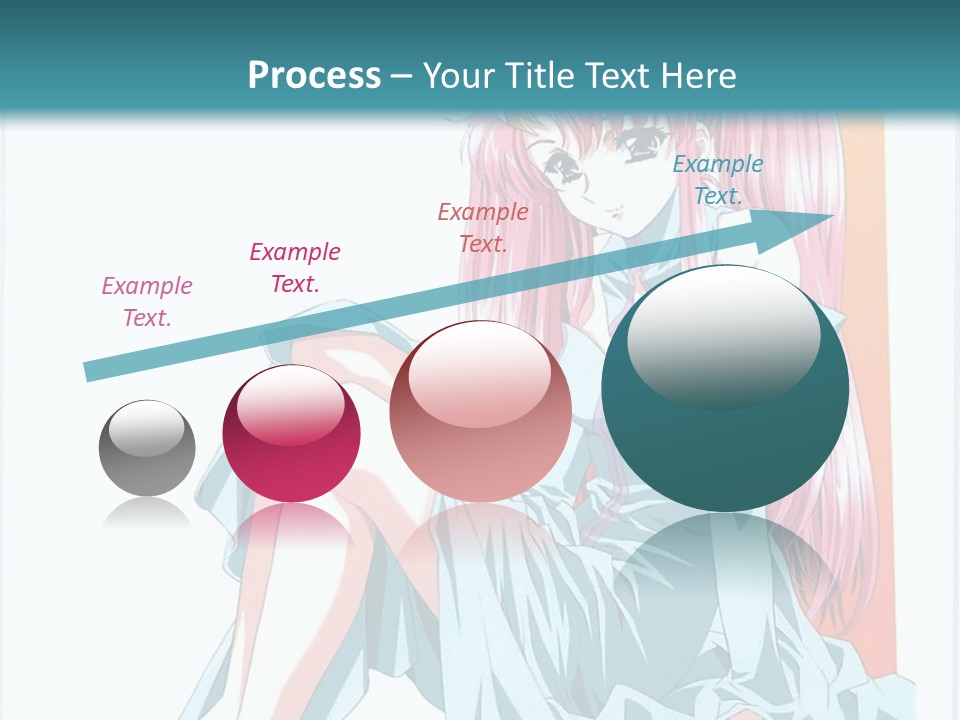 A Girl With Pink Hair Is Sitting On The Floor PowerPoint Template