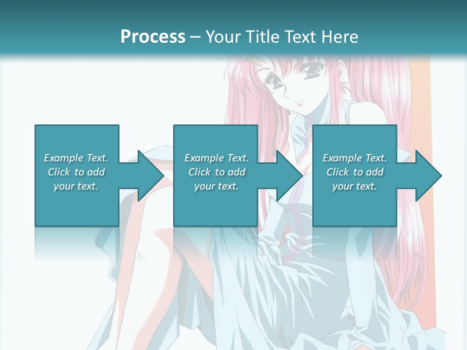 A Girl With Pink Hair Is Sitting On The Floor PowerPoint Template