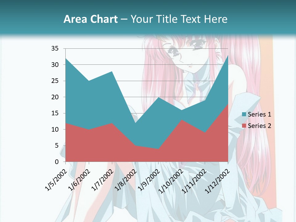 A Girl With Pink Hair Is Sitting On The Floor PowerPoint Template