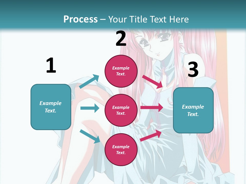 A Girl With Pink Hair Is Sitting On The Floor PowerPoint Template