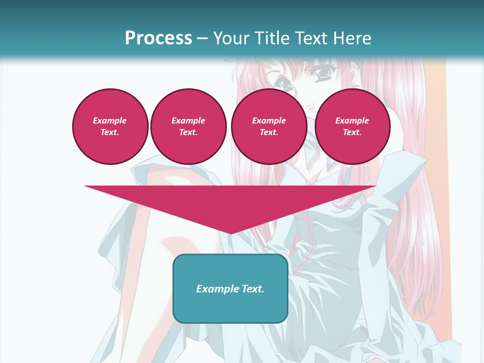 A Girl With Pink Hair Is Sitting On The Floor PowerPoint Template