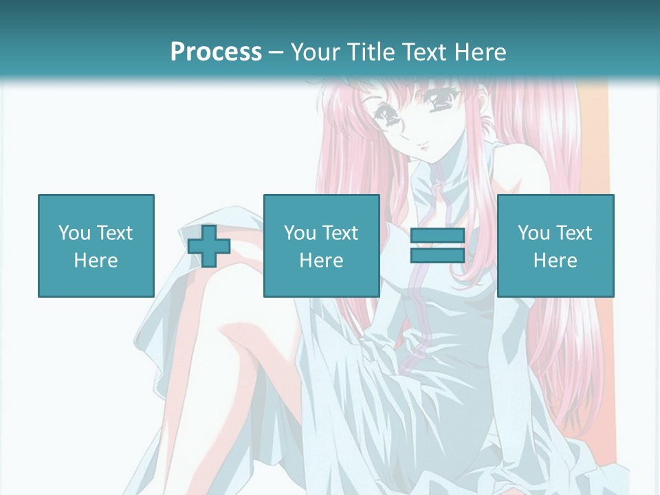 A Girl With Pink Hair Is Sitting On The Floor PowerPoint Template