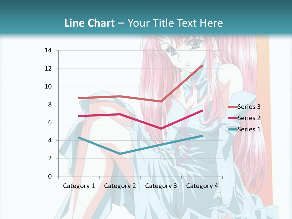 A Girl With Pink Hair Is Sitting On The Floor PowerPoint Template