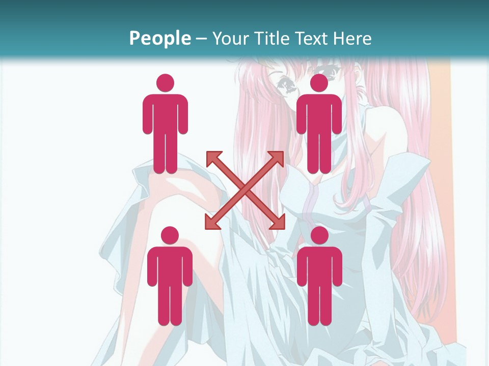 A Girl With Pink Hair Is Sitting On The Floor PowerPoint Template