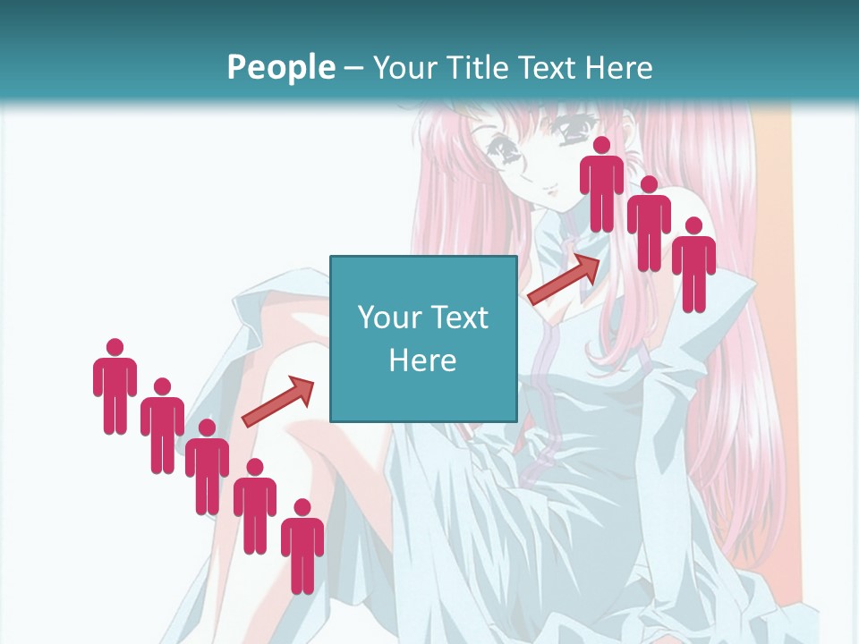 A Girl With Pink Hair Is Sitting On The Floor PowerPoint Template