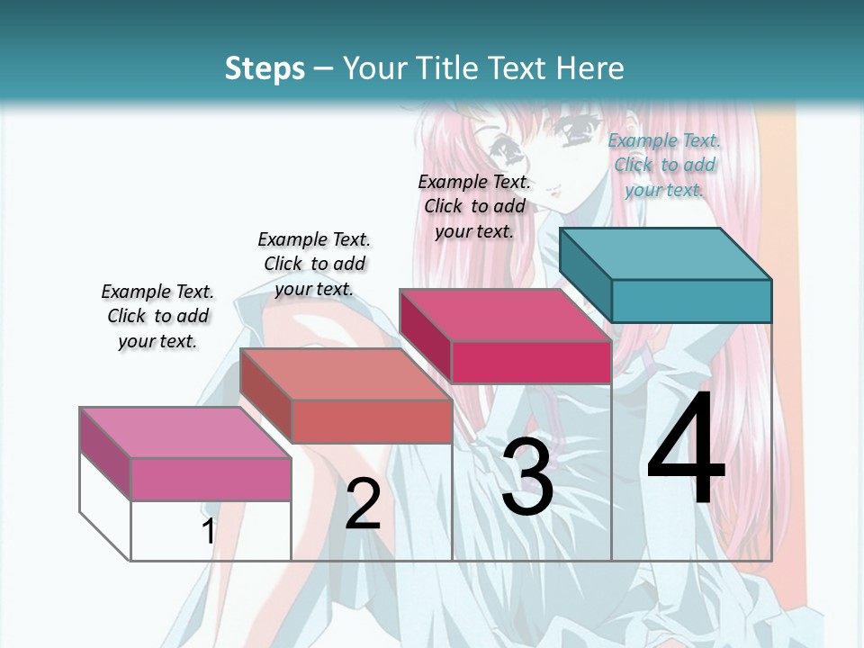 A Girl With Pink Hair Is Sitting On The Floor PowerPoint Template