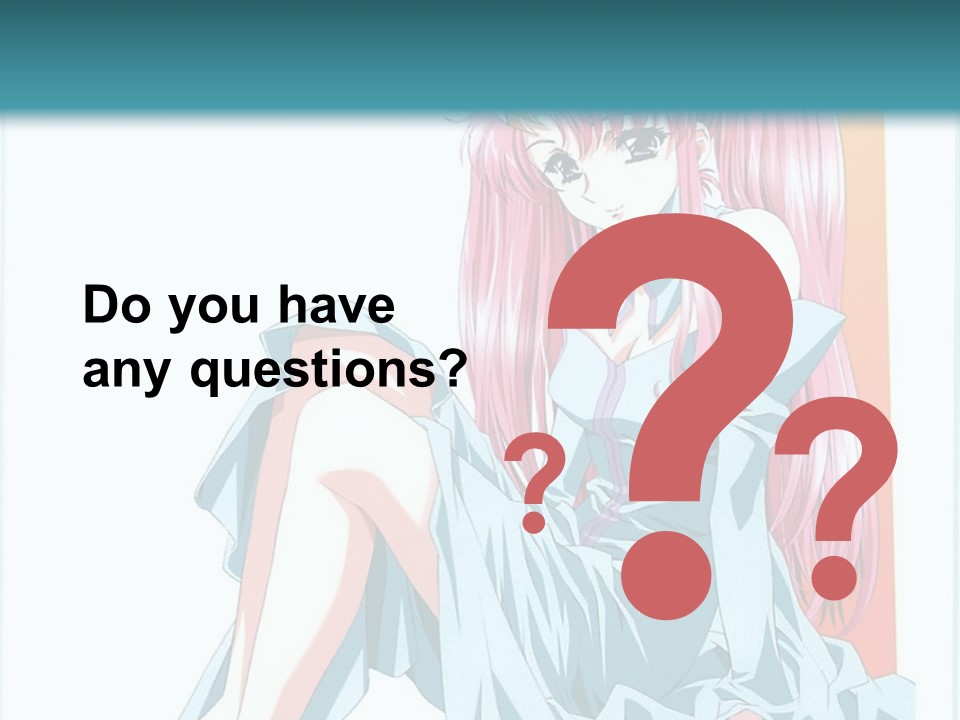 A Girl With Pink Hair Is Sitting On The Floor PowerPoint Template