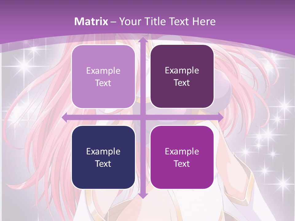 A Girl With Pink Hair Is Standing In Front Of A Purple Background PowerPoint Template