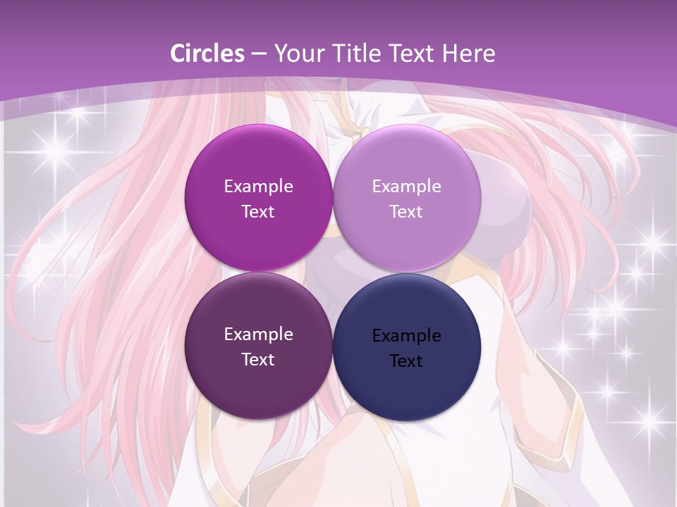 A Girl With Pink Hair Is Standing In Front Of A Purple Background PowerPoint Template