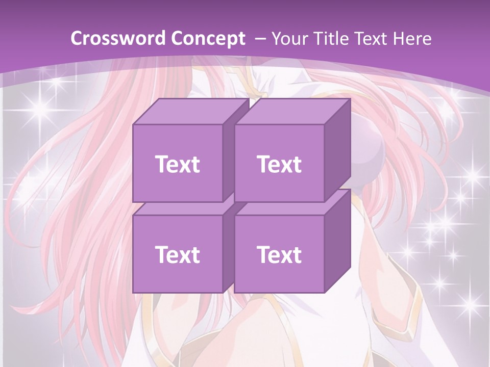 A Girl With Pink Hair Is Standing In Front Of A Purple Background PowerPoint Template