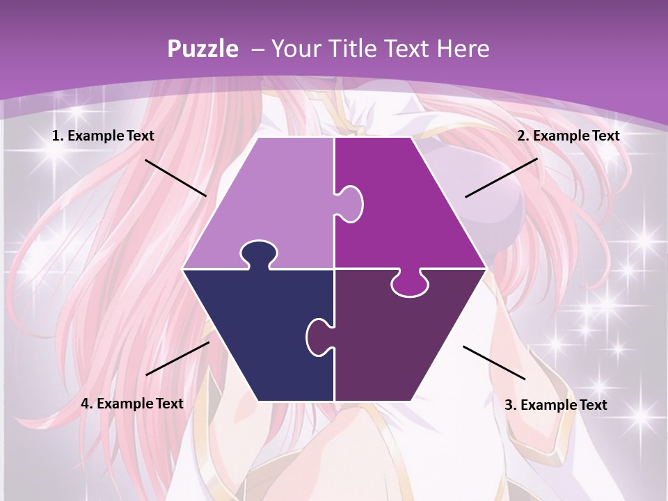 A Girl With Pink Hair Is Standing In Front Of A Purple Background PowerPoint Template