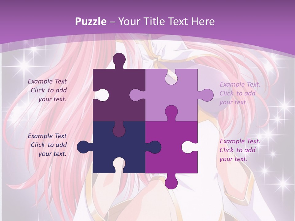 A Girl With Pink Hair Is Standing In Front Of A Purple Background PowerPoint Template