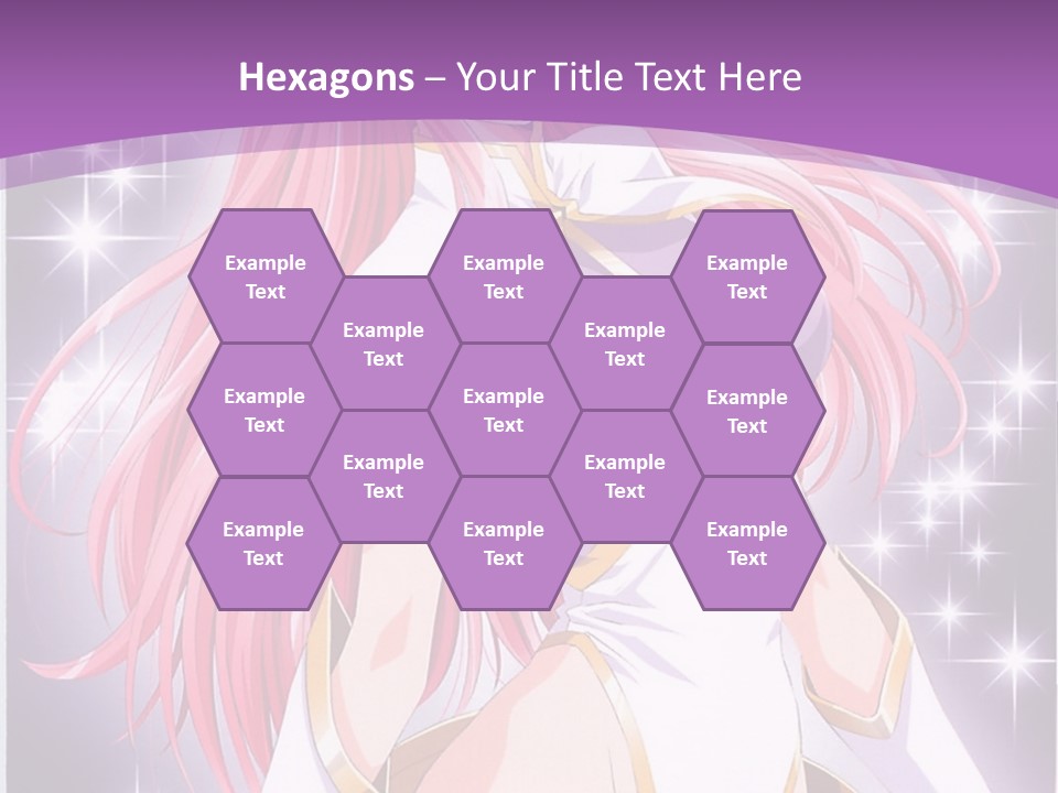 A Girl With Pink Hair Is Standing In Front Of A Purple Background PowerPoint Template