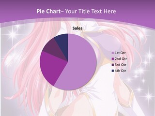 A Girl With Pink Hair Is Standing In Front Of A Purple Background PowerPoint Template