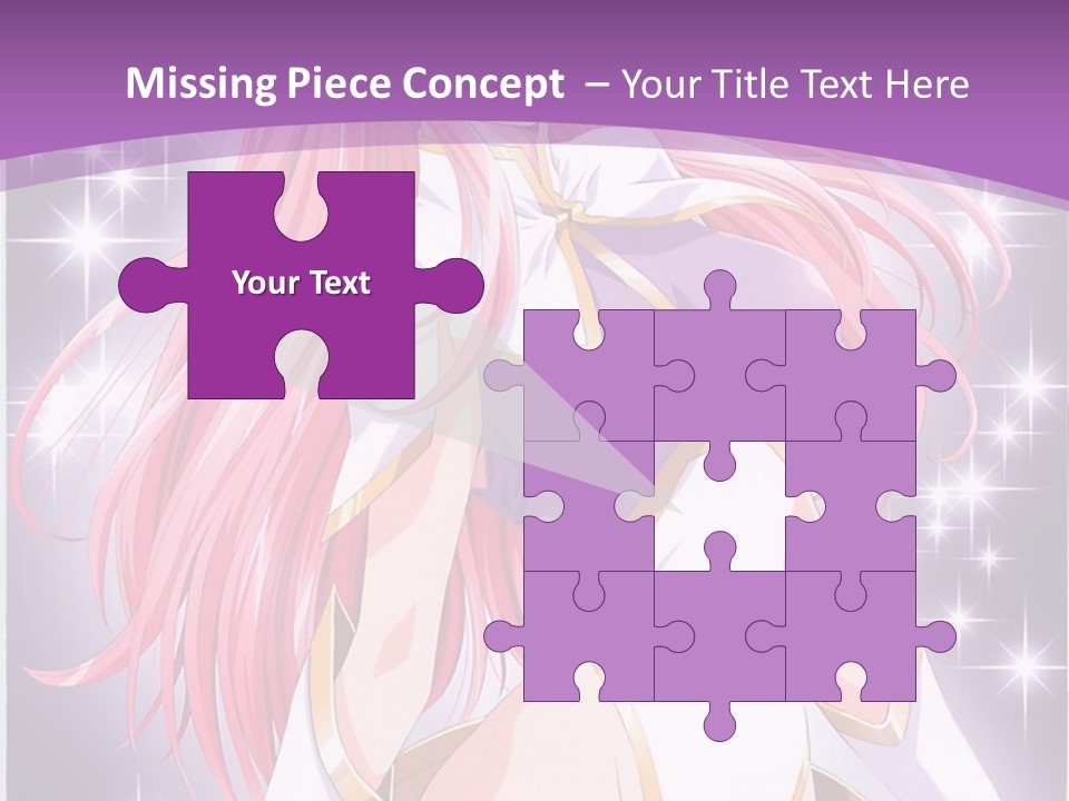 A Girl With Pink Hair Is Standing In Front Of A Purple Background PowerPoint Template