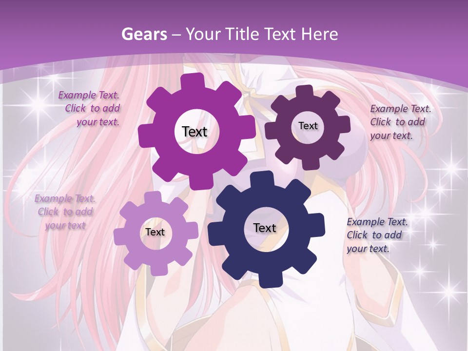 A Girl With Pink Hair Is Standing In Front Of A Purple Background PowerPoint Template