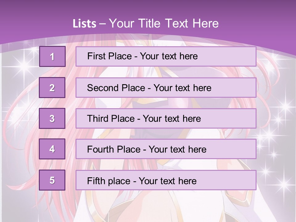 A Girl With Pink Hair Is Standing In Front Of A Purple Background PowerPoint Template