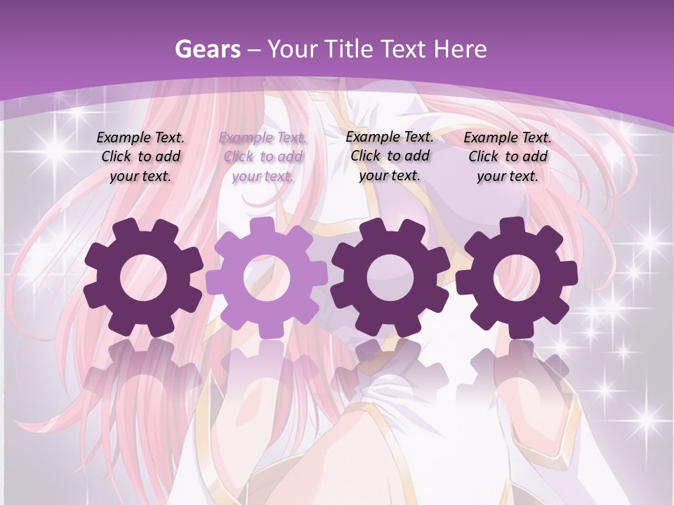 A Girl With Pink Hair Is Standing In Front Of A Purple Background PowerPoint Template