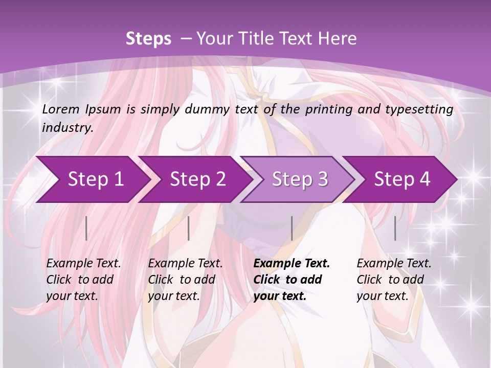 A Girl With Pink Hair Is Standing In Front Of A Purple Background PowerPoint Template