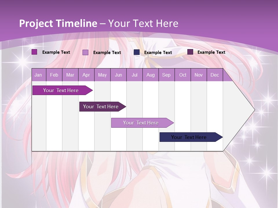 A Girl With Pink Hair Is Standing In Front Of A Purple Background PowerPoint Template