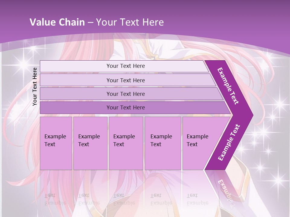 A Girl With Pink Hair Is Standing In Front Of A Purple Background PowerPoint Template