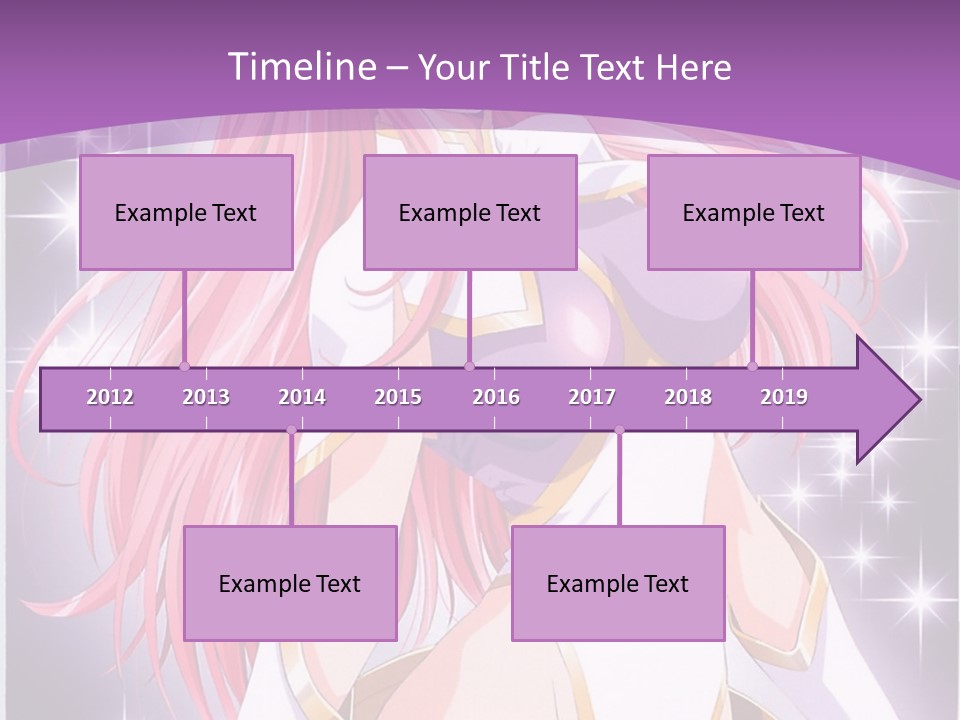 A Girl With Pink Hair Is Standing In Front Of A Purple Background PowerPoint Template