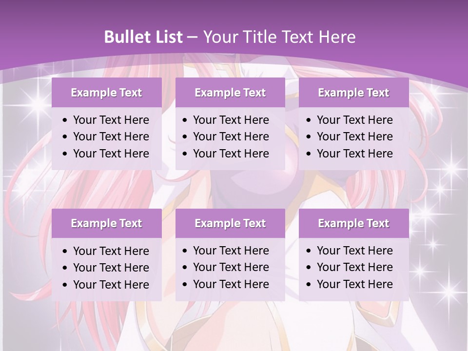 A Girl With Pink Hair Is Standing In Front Of A Purple Background PowerPoint Template