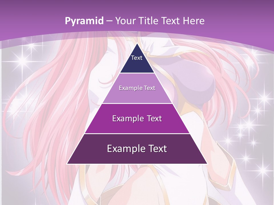 A Girl With Pink Hair Is Standing In Front Of A Purple Background PowerPoint Template