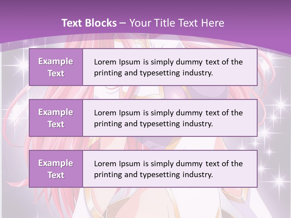 A Girl With Pink Hair Is Standing In Front Of A Purple Background PowerPoint Template