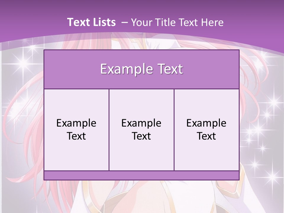 A Girl With Pink Hair Is Standing In Front Of A Purple Background PowerPoint Template