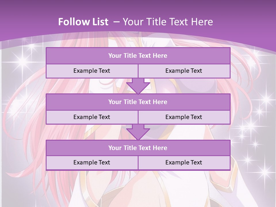 A Girl With Pink Hair Is Standing In Front Of A Purple Background PowerPoint Template