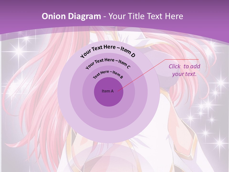 A Girl With Pink Hair Is Standing In Front Of A Purple Background PowerPoint Template