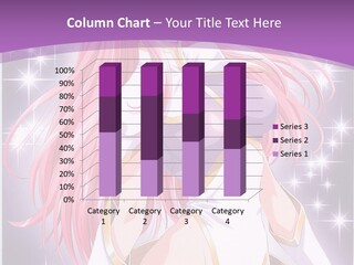 A Girl With Pink Hair Is Standing In Front Of A Purple Background PowerPoint Template