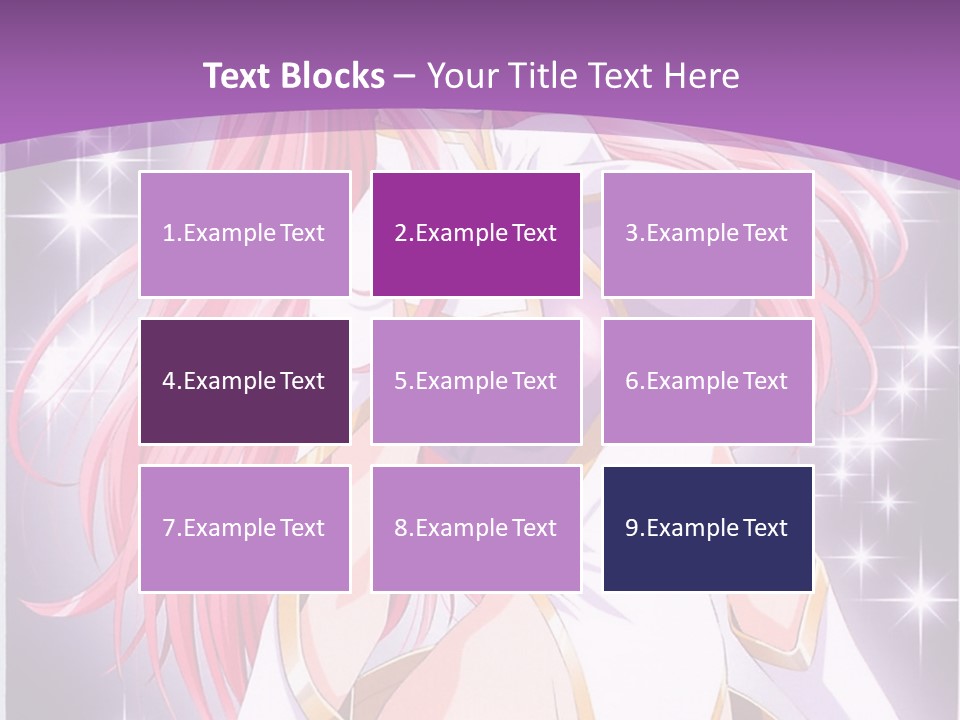 A Girl With Pink Hair Is Standing In Front Of A Purple Background PowerPoint Template