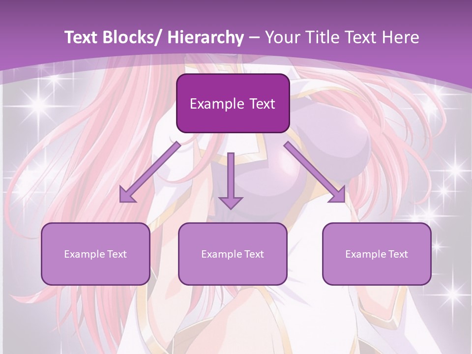 A Girl With Pink Hair Is Standing In Front Of A Purple Background PowerPoint Template