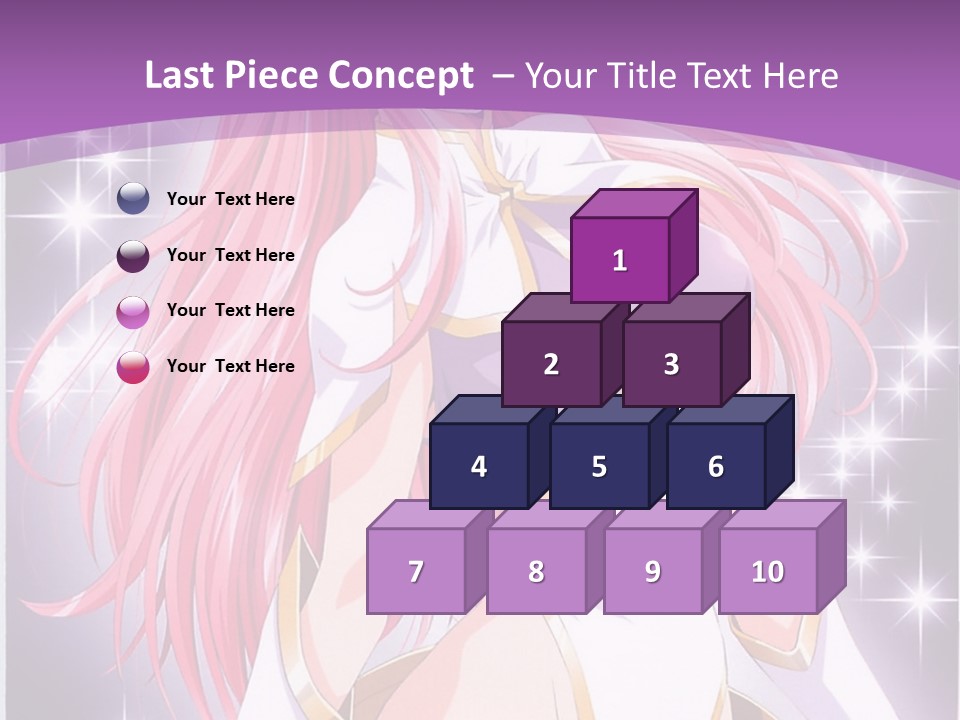 A Girl With Pink Hair Is Standing In Front Of A Purple Background PowerPoint Template