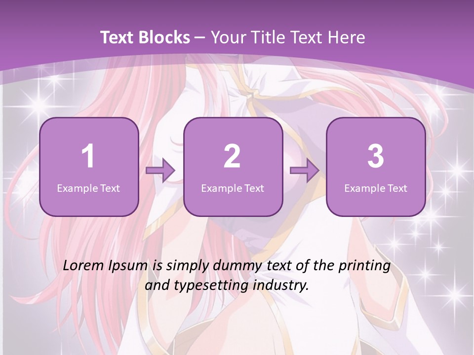 A Girl With Pink Hair Is Standing In Front Of A Purple Background PowerPoint Template