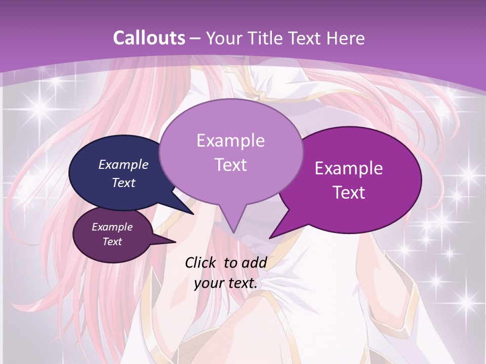A Girl With Pink Hair Is Standing In Front Of A Purple Background PowerPoint Template