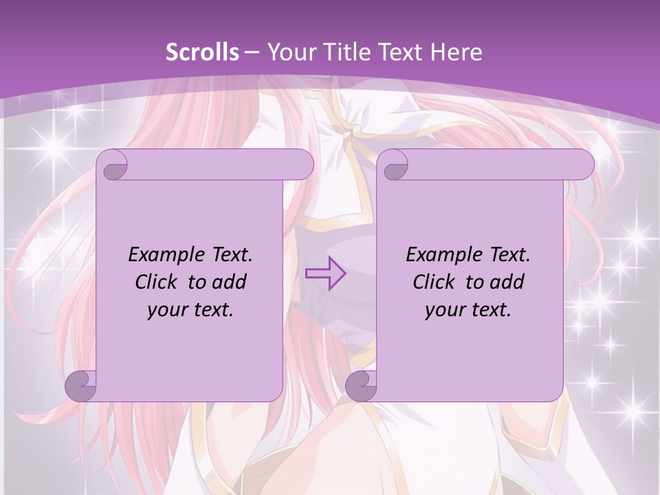 A Girl With Pink Hair Is Standing In Front Of A Purple Background PowerPoint Template