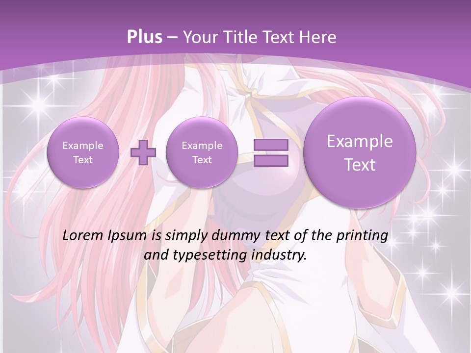 A Girl With Pink Hair Is Standing In Front Of A Purple Background PowerPoint Template